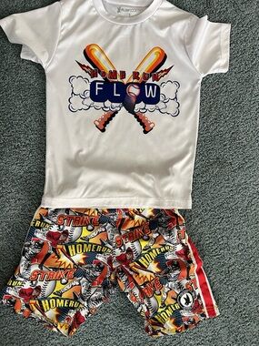 FlowSociety Kids White 'Home Run Flow' Matching Set